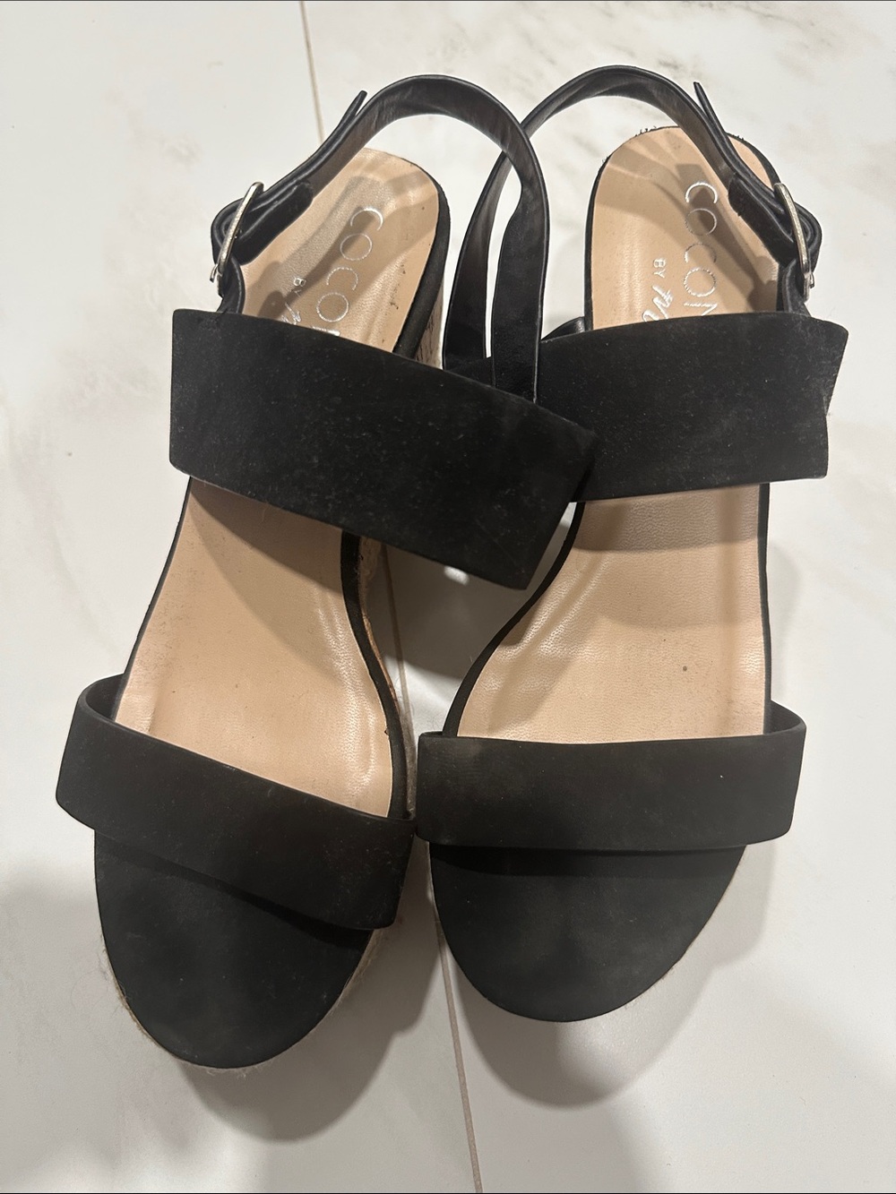 Coconuts by Matisse Black Suede Double Strap Slingback Sandals